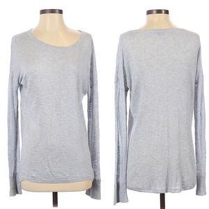 Vince Pastel Blue Hi Low Hem Knit Circle Neck Top